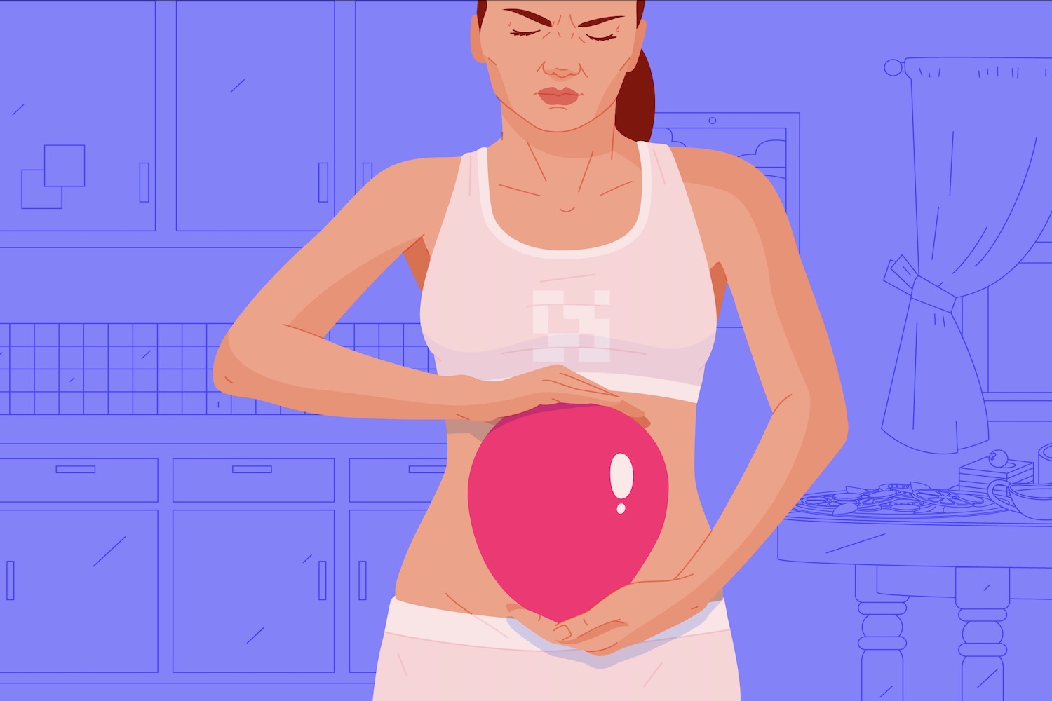 Last van een opgeblazen gevoel in je buik? Probeer dat deze truc