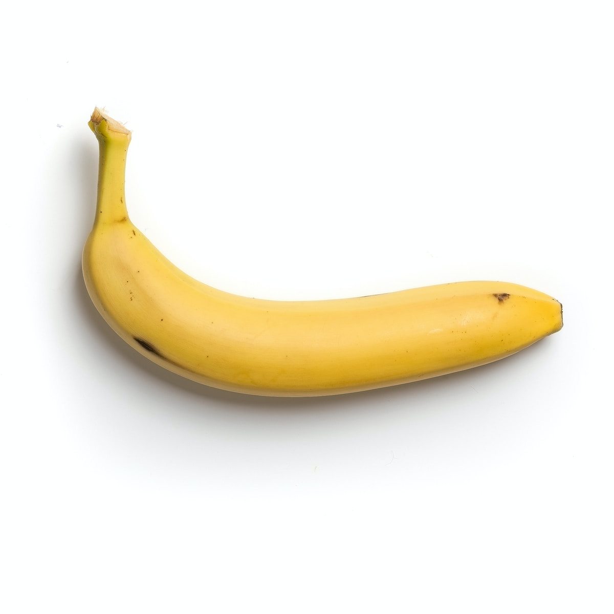 Yellow banana on white background