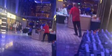 Mensen in totale paniek als het cruiseschip 45 graden draait