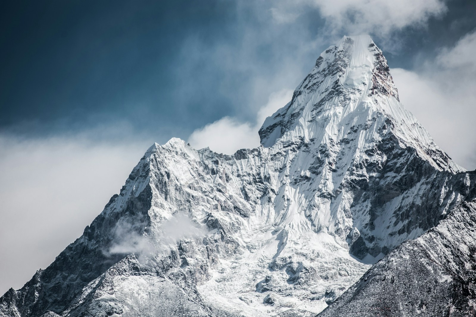 Mountain cover with snow