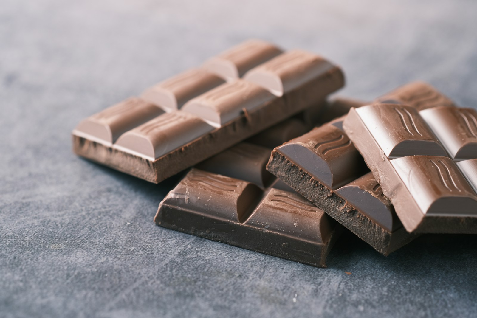 Brown chocolate bar on black table