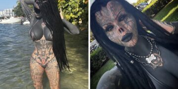 Zo zag deze volledig getatoeëerde vrouw er vroeger uit