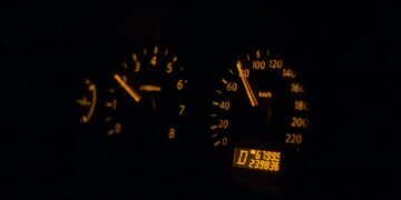 black car instrument panel cluster