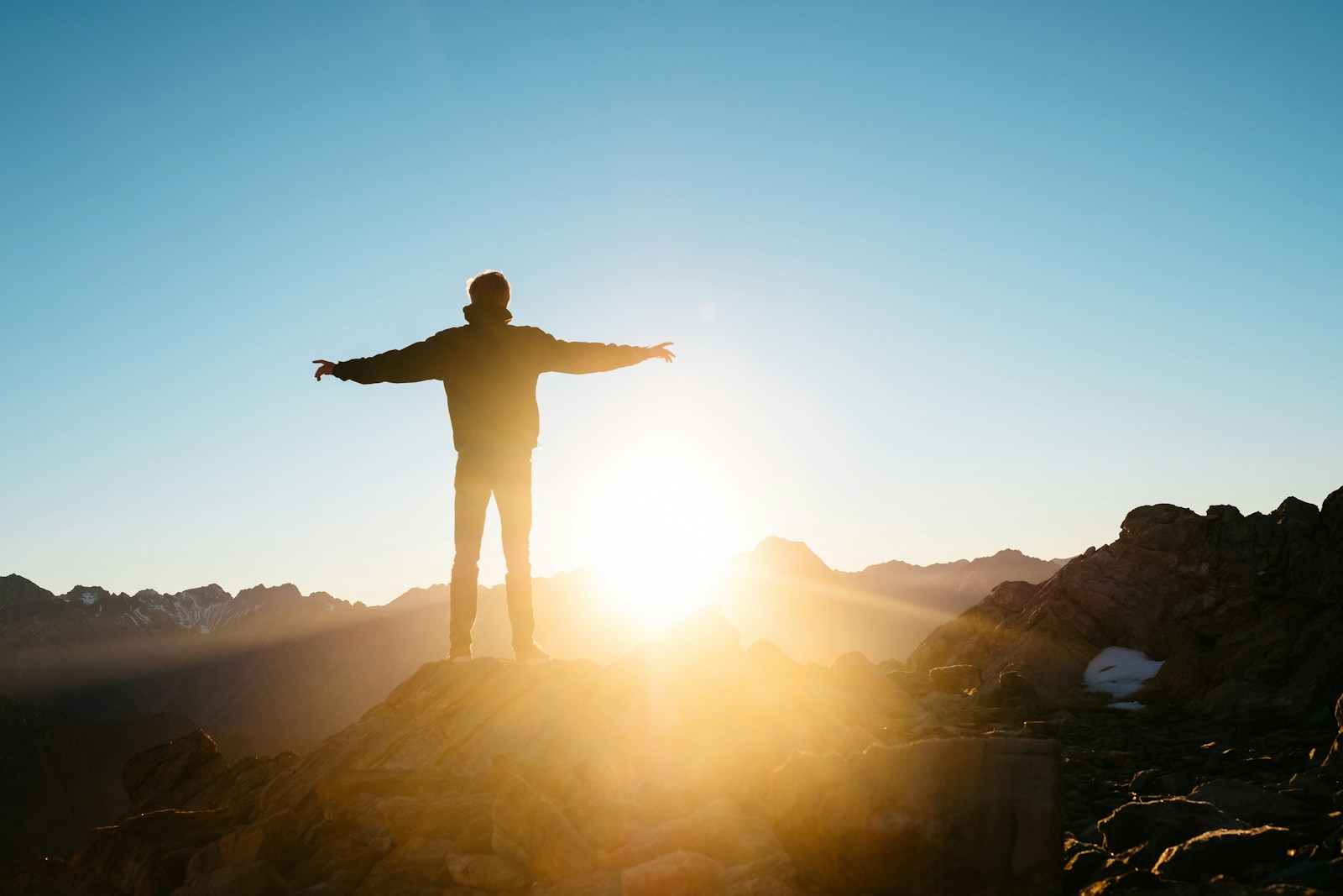 Person standing on hill