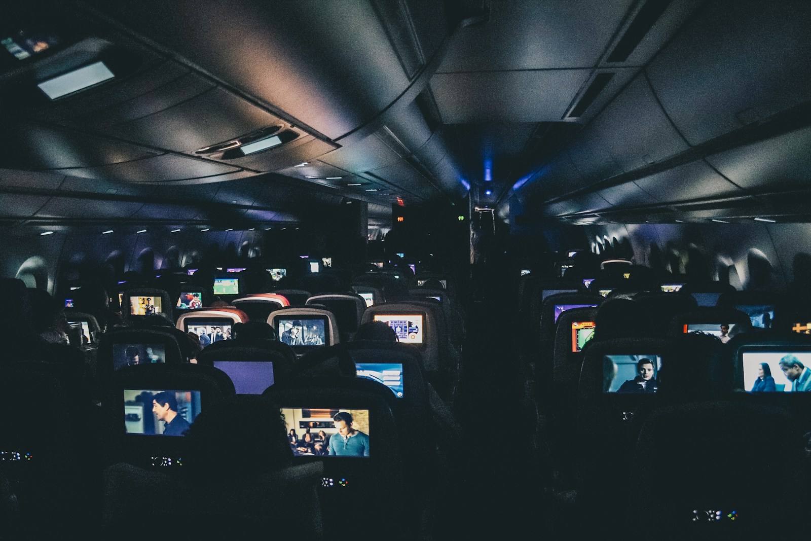 Turned on headrest monitors