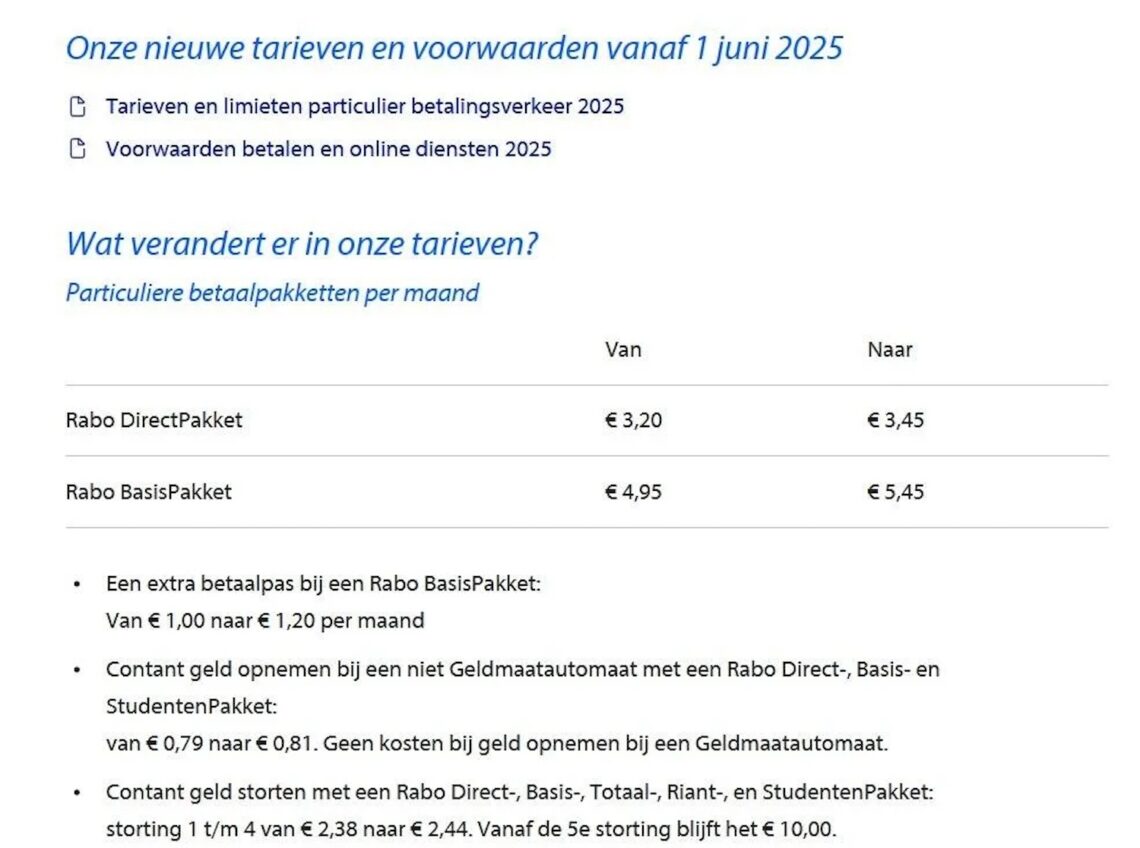 Let op: Slecht nieuws voor rekeninghouders van de Rabobank