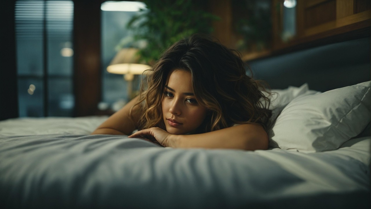 Ai generated woman bed sleep insomnia disorder tired face pillow bedroom fatigue female insomnia insomnia insomnia insomnia insomnia