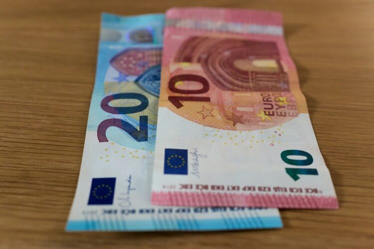 A close up of some money