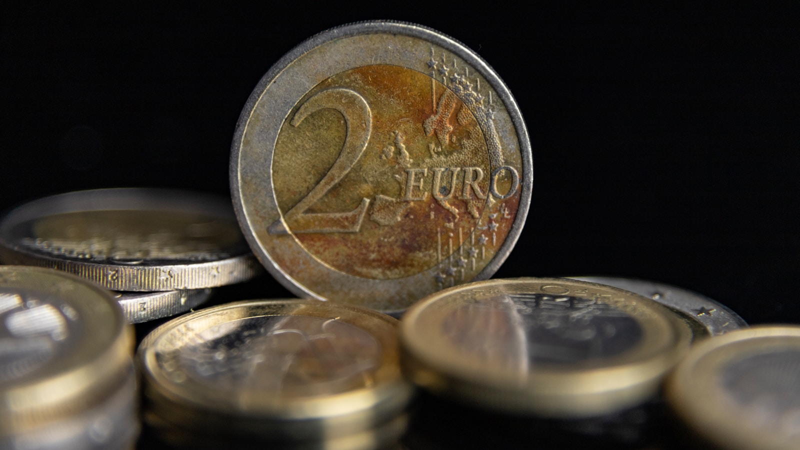 A close up of a two euro coin