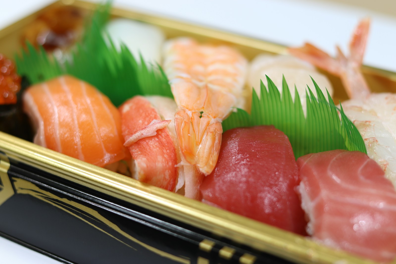 Sushi on white ceramic plate
