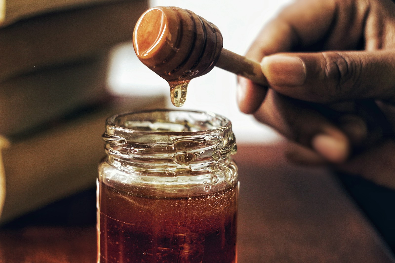 Honey jar with honey comb