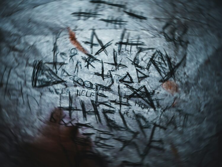 A bunch of graffiti written on the side of a building