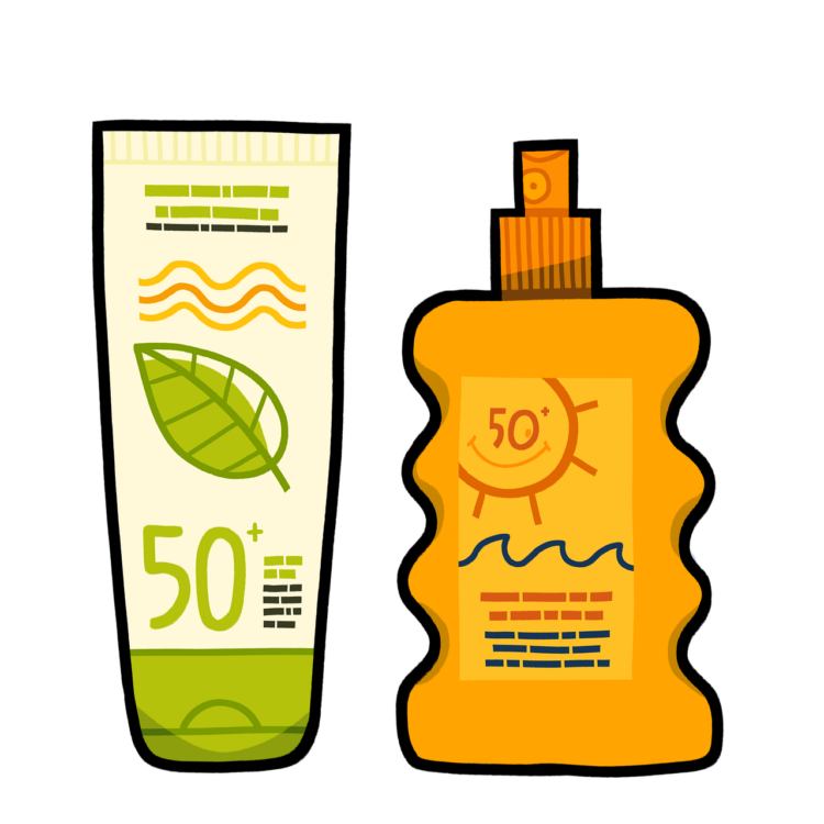 Sunscreen spf sunblock sun protection summer cartoon clip art nature cutout