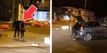 Vader pakt rellende zoon hard aan en heel de buurt kijkt mee