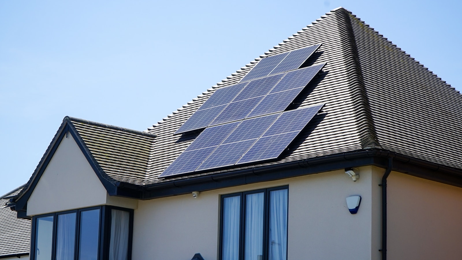 A house with solar panels