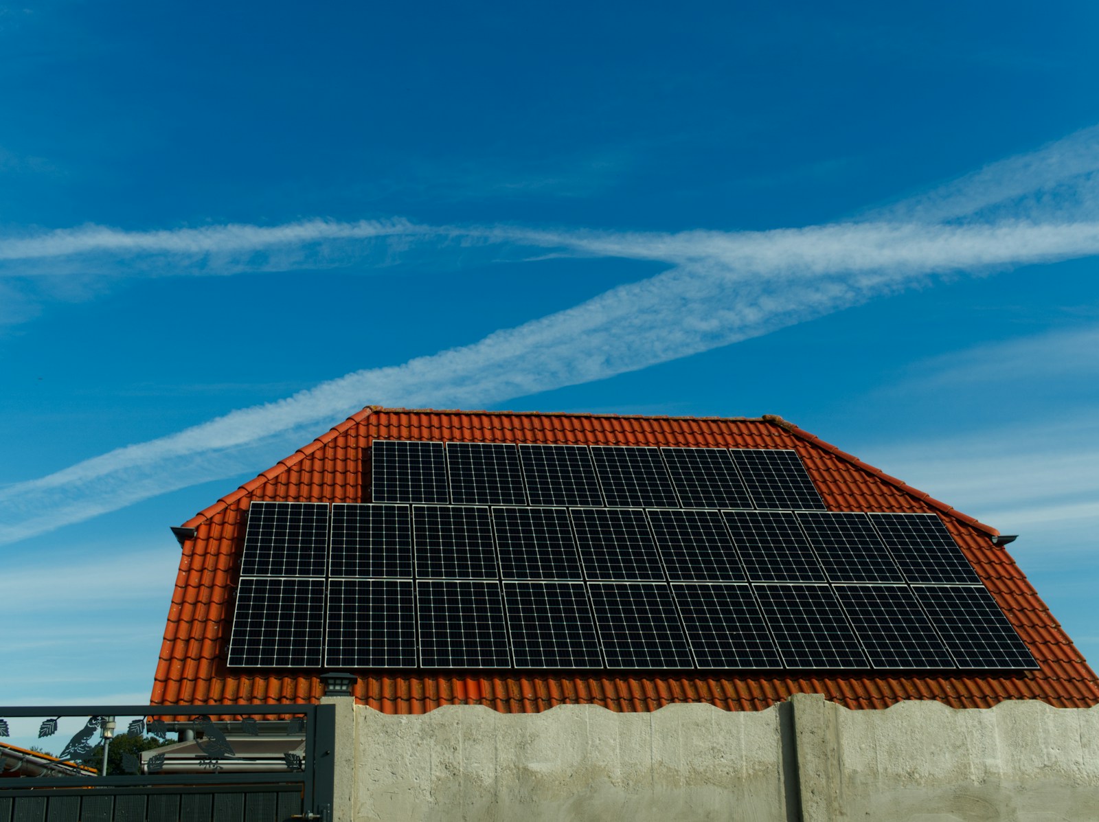 A solar panel on top of a building