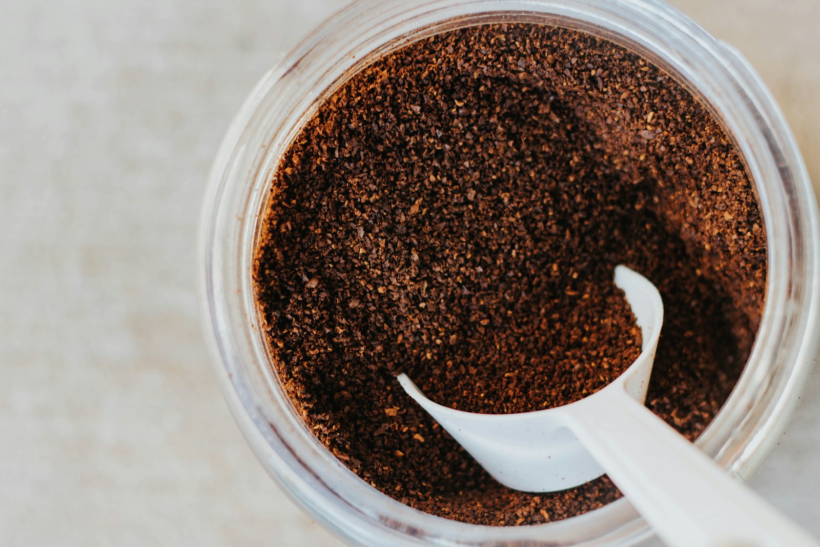 White table spoon on coffee