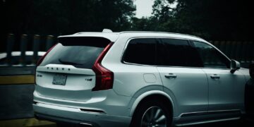 a white car parked on a road