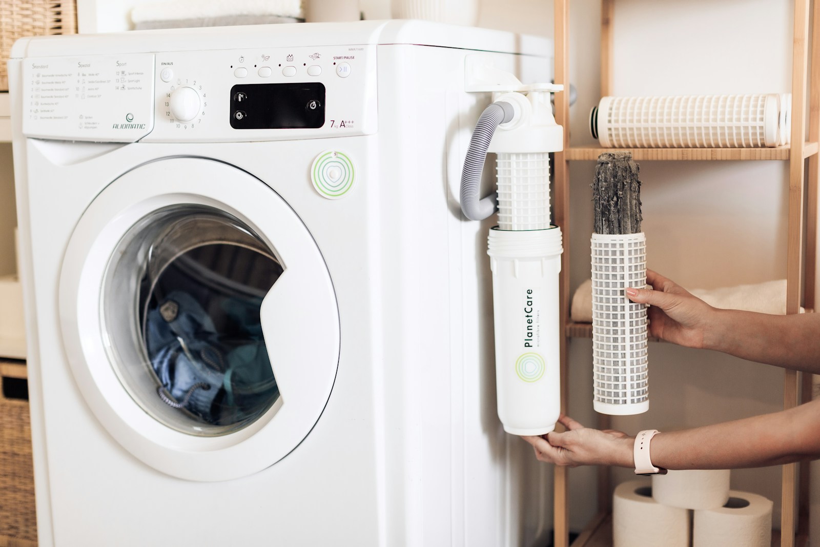 White front load washing machine