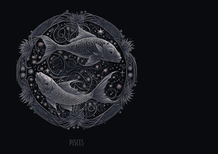 Pisces star sign astrology horoscope fantasy ai generated background birthday card zodiac symbol shining pisces pisces pisces pisces pisces
