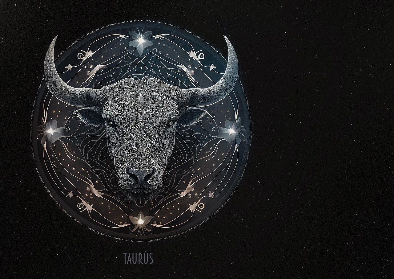 Taurus star sign astrology horoscope fantasy ai generated background birthday card zodiac symbol shining taurus taurus taurus taurus taurus