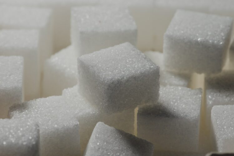 A pile of sugar cubes sitting on top of each other