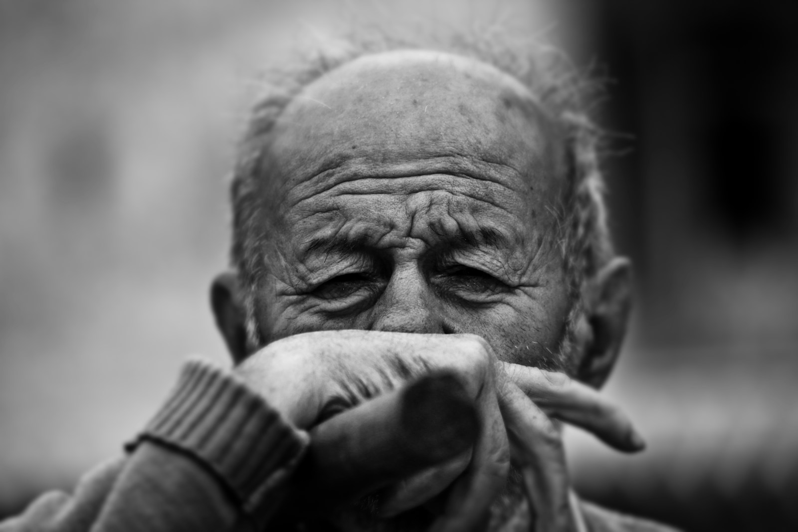 Man grayscale photo