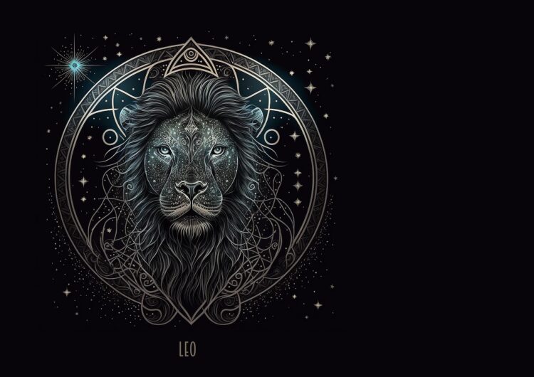 Leo star sign astrology horoscope fantasy ai generated background birthday card zodiac symbol shining leo leo leo leo leo zodiac