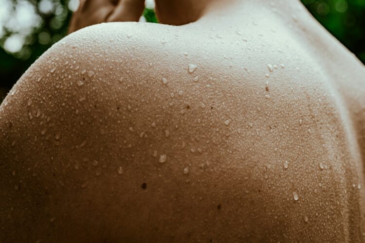 A close up of a person's skin