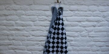 black and white checkered textile