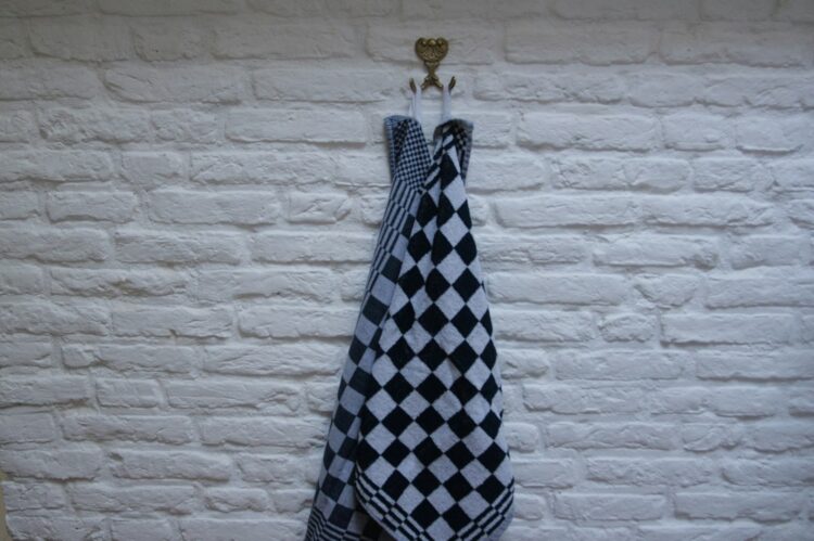 Black and white checkered textile