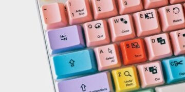 yellow and white computer keyboard