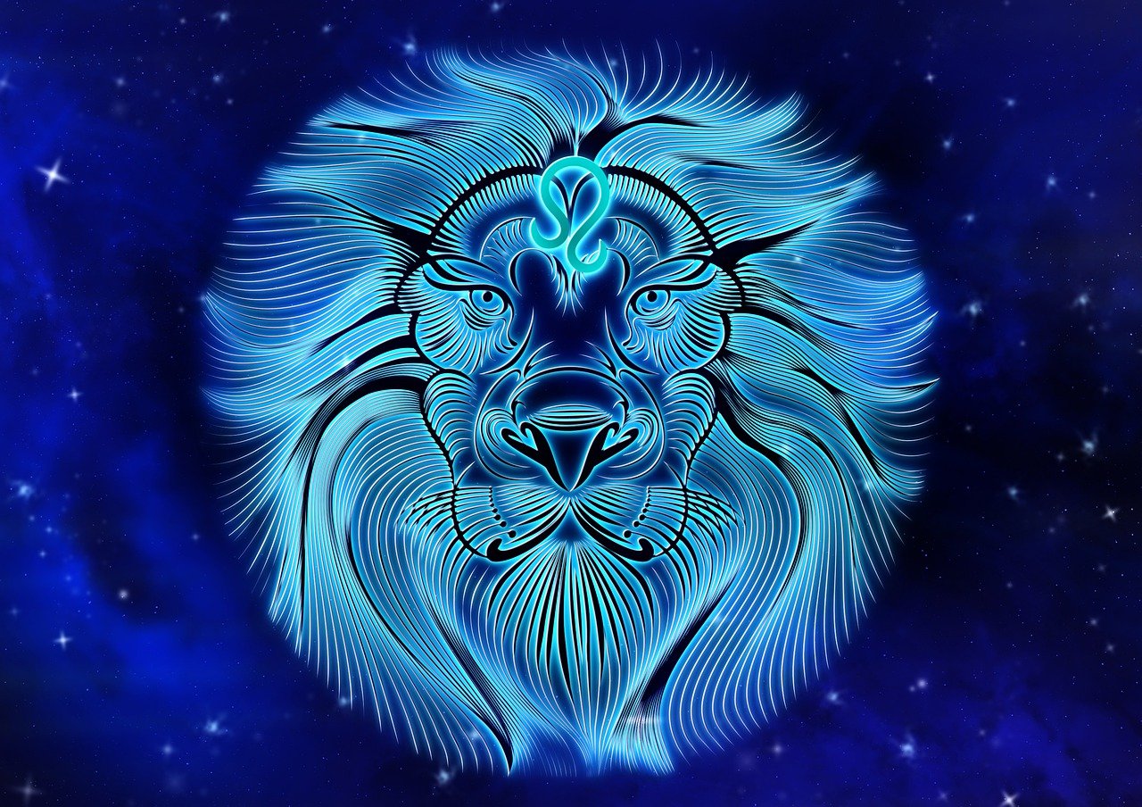Photo by Darkmoon_Art - Info Vandaag Star sign lion horoscope nature design astrology interpretation heaven shining background zodiac signs constellations constellation zodiac symbol future planets modern date of birth birthday card leo greeting card