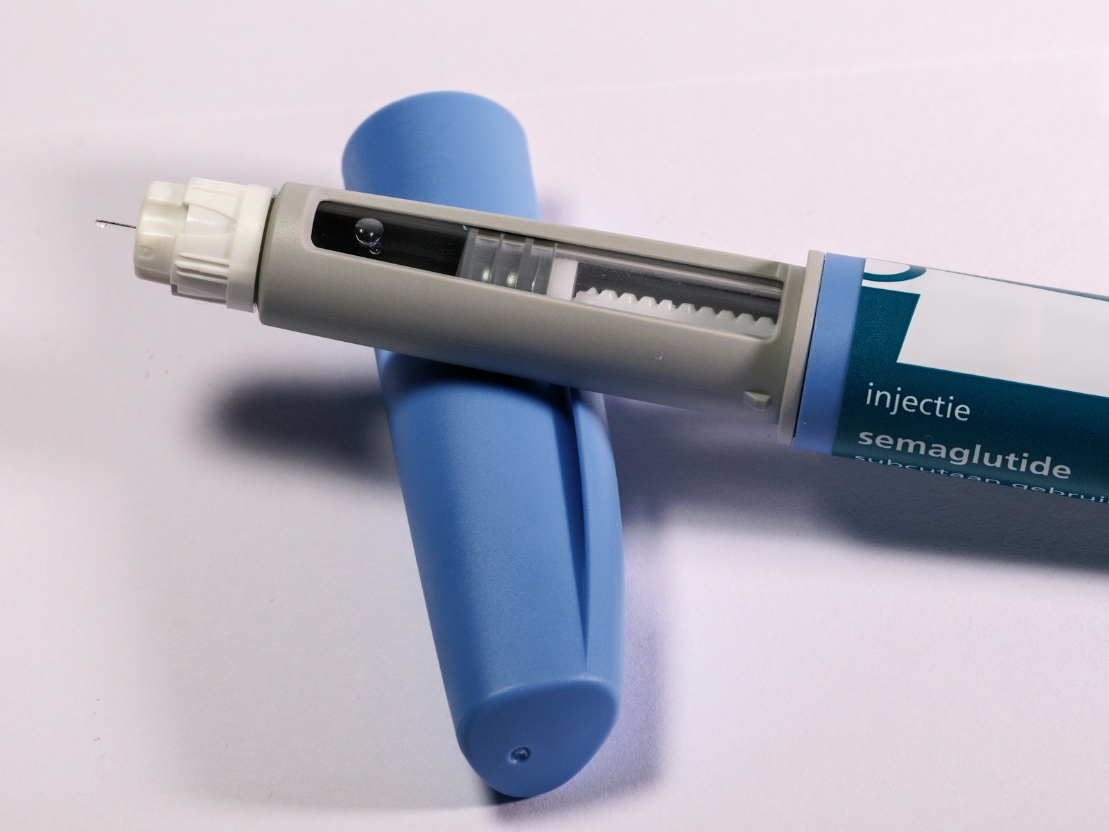 A semaglutide injection pen is shown