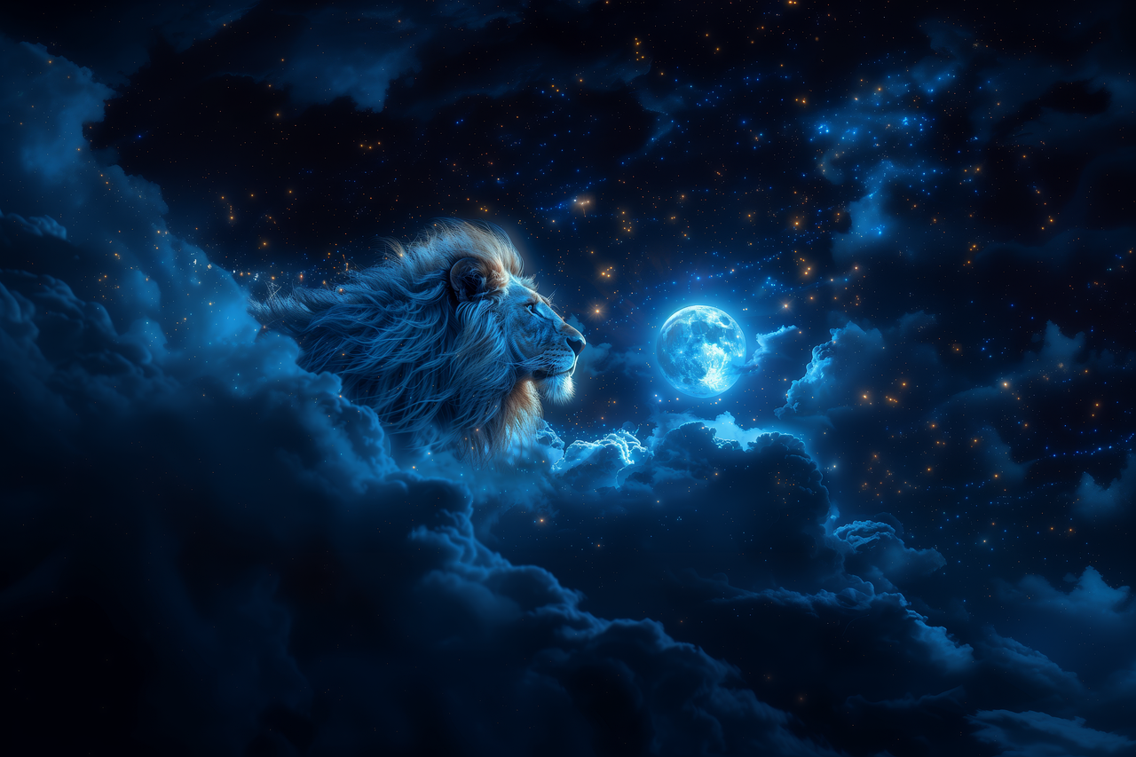 Photo by MythologyArt - Info Vandaag Leo nature astrology moon night magic pagan paganism lion