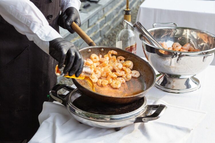 Food seafood rum shrimp cooking cook restaurant horizontal