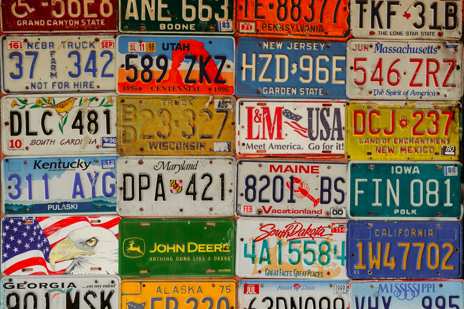 Assorted color license plate lot