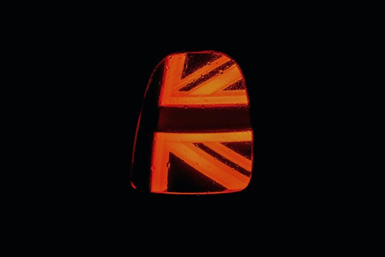 A picture of a british flag on a black background