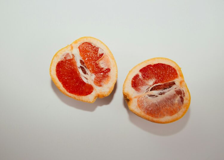Sliced blood lemon