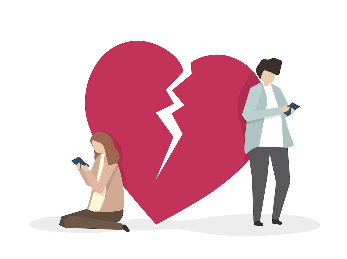 Illustration of two heartbroken people - Info Vandaag