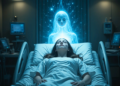 Ai generated woman death young soul hospital spirituality god life beyond life life after death dimension faith lights