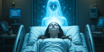 Ai generated woman death young soul hospital spirituality god life beyond life life after death dimension faith lights