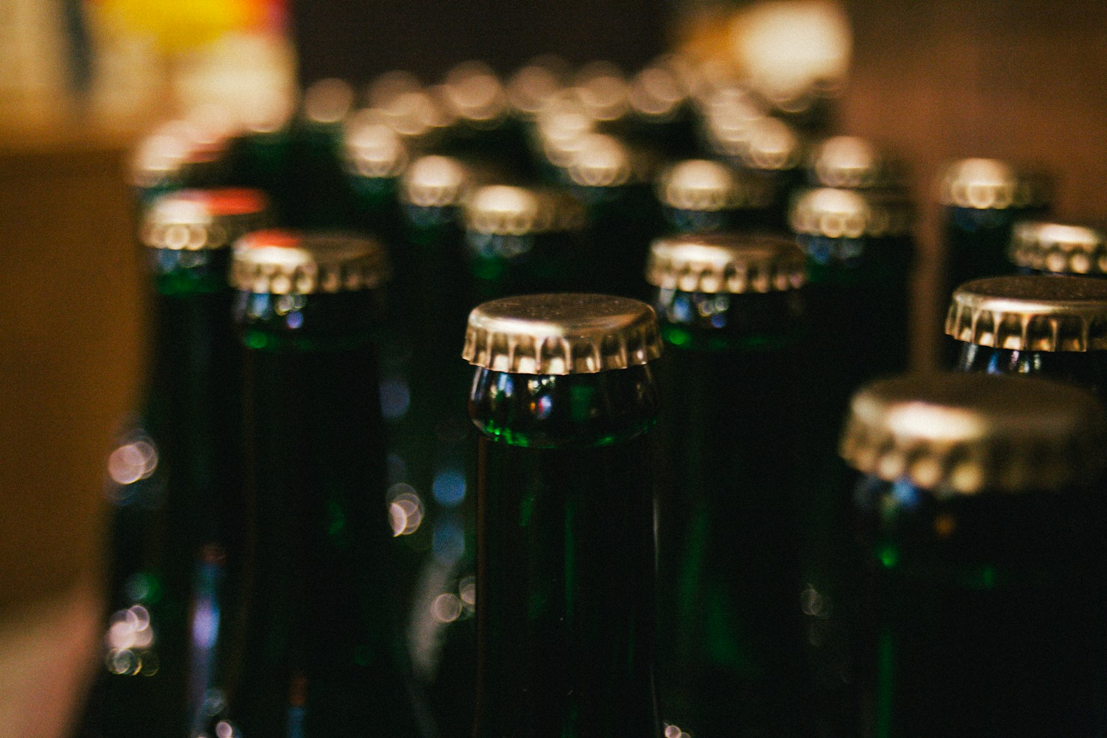 Close up photo of bottles with lids