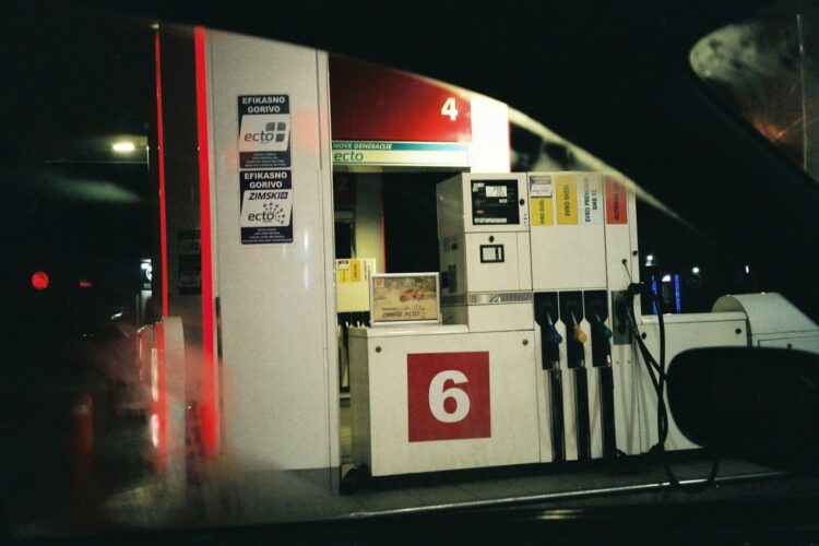 A machine with a sign