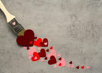 hearts, paint brush, painting, love, draw, symbol, heart, to paint, in love, colour, symbolic power, hearts, love, love, love, heart, heart, heart, heart, heart
