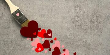 hearts, paint brush, painting, love, draw, symbol, heart, to paint, in love, colour, symbolic power, hearts, love, love, love, heart, heart, heart, heart, heart