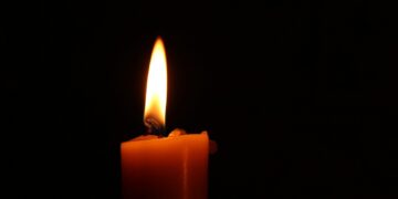 close-up of lighted candle